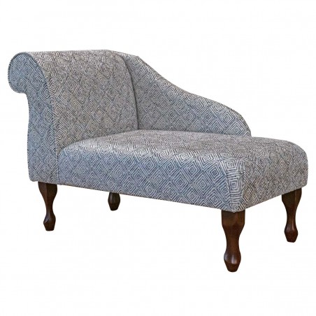 41" Mini Chaise Longue in Accento Diamond Lavender Fabric