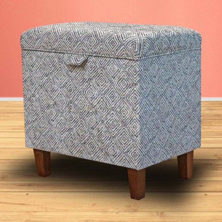 Tall Storage Ottoman in Accento Diamond Lavender Fabric