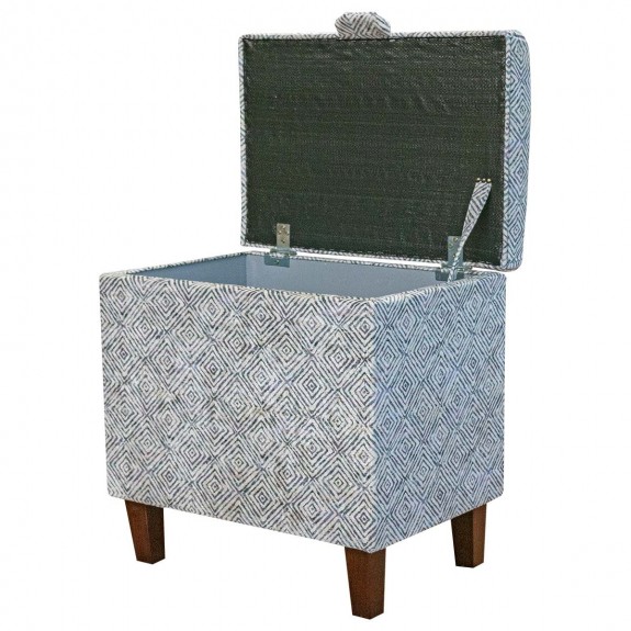 Tall Storage Ottoman in Accento Diamond Lavender Fabric