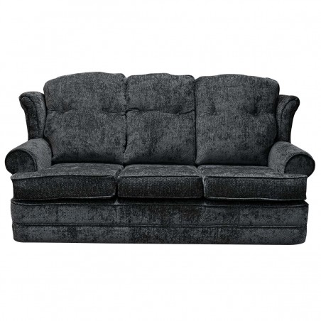 3 Seater Verona Sofa in Cadiz Charcoal Soft Textured Weave Fabric