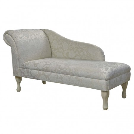 56" Medium Chaise Longue in a Woburn Floral Oyster Fabric