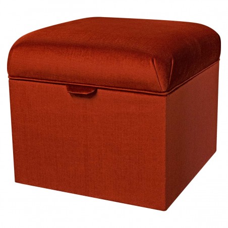 Square Storage Pouffe in Malta Apricot Deluxe Velvet Fabric