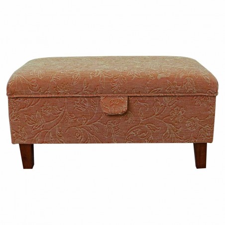 floral terracotta footstool