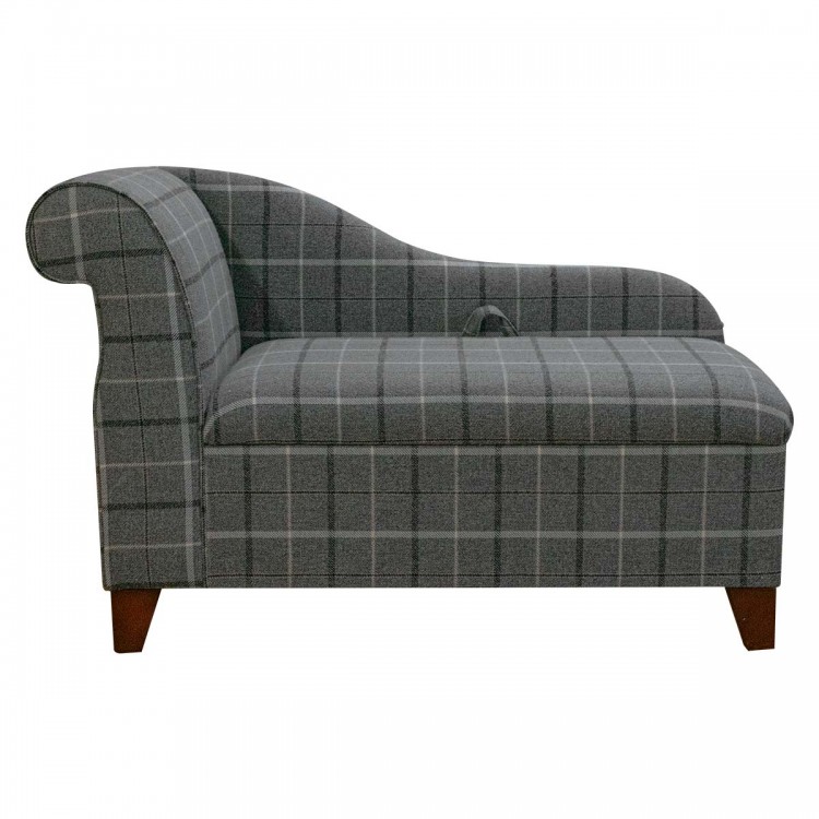 grey tartan small chaise longue grey tartan small chaise longue