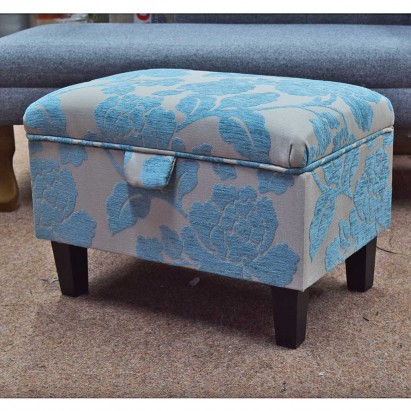 OUTLET Storage Footstool, Ottoman, Pouffe in a Blue...