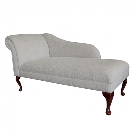 56" Classic Style Chaise Longue in a Slub Slate Fabric - 13763