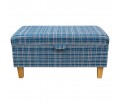 EXCLUSIVE OFFER Storage Footstool Ottoman in Lomond Check Denim Fabric