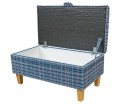 EXCLUSIVE OFFER Storage Footstool Ottoman in Lomond Check Denim Fabric