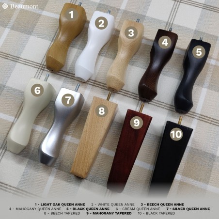 Buttoned Bedroom Chair Leg Choices