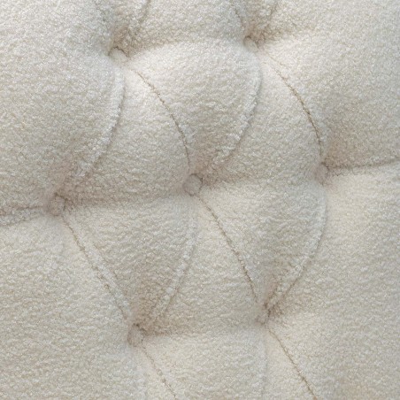 Buttoned Bedroom Chair in Teddy Ivory Fleece Borg Fabric