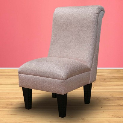 Bedroom Chair in Ponte Plain Powder Metallic Fabric