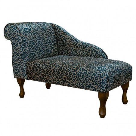 LUXE 41" Mini Chaise Longue in Prints Leopard Print Fabric