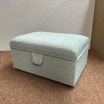 CLEARANCE Storage Ottoman in Duck Egg Chenille...