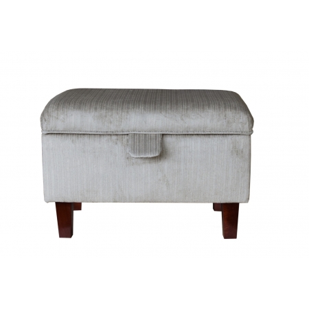 Storage Footstool, Ottoman, Pouffe in a Topaz Slate / Silver Fabric
