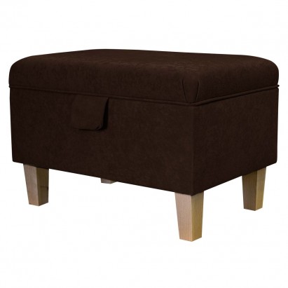 CLEARANCE Storage Footstool in Plush Chocolate Brown...