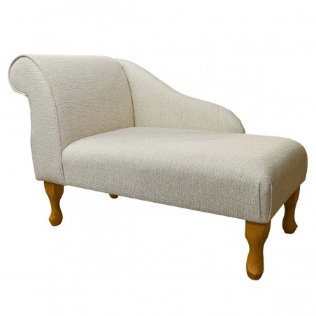 41" Mini Chaise Longue in Politano Cream Weave Fabric