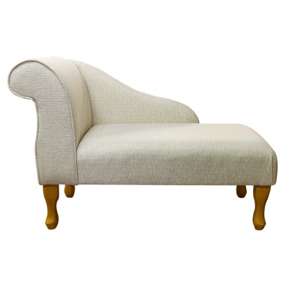 41" Mini Chaise Longue in Politano Cream Weave Fabric