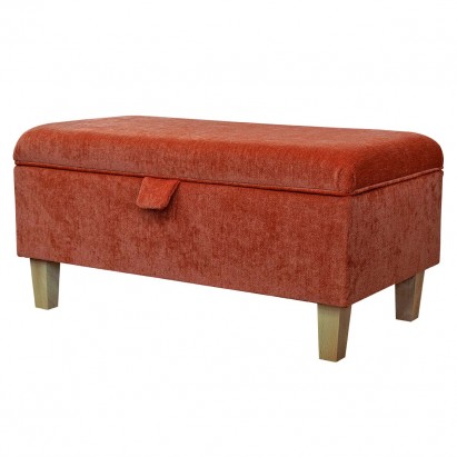 CLEARANCE Storage Footstool Pimlico Crush Copper Fabric