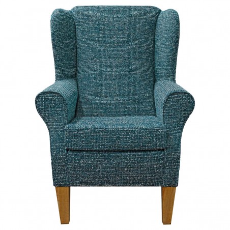 Standard Wingback Fireside Chair in Holborn Teal Heavy Boucle Fabric