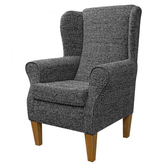 Standard Wingback Fireside Chair in Holborn Carbon Heavy Boucle Fabric