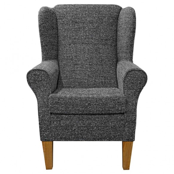 Standard Wingback Fireside Chair in Holborn Carbon Heavy Boucle Fabric