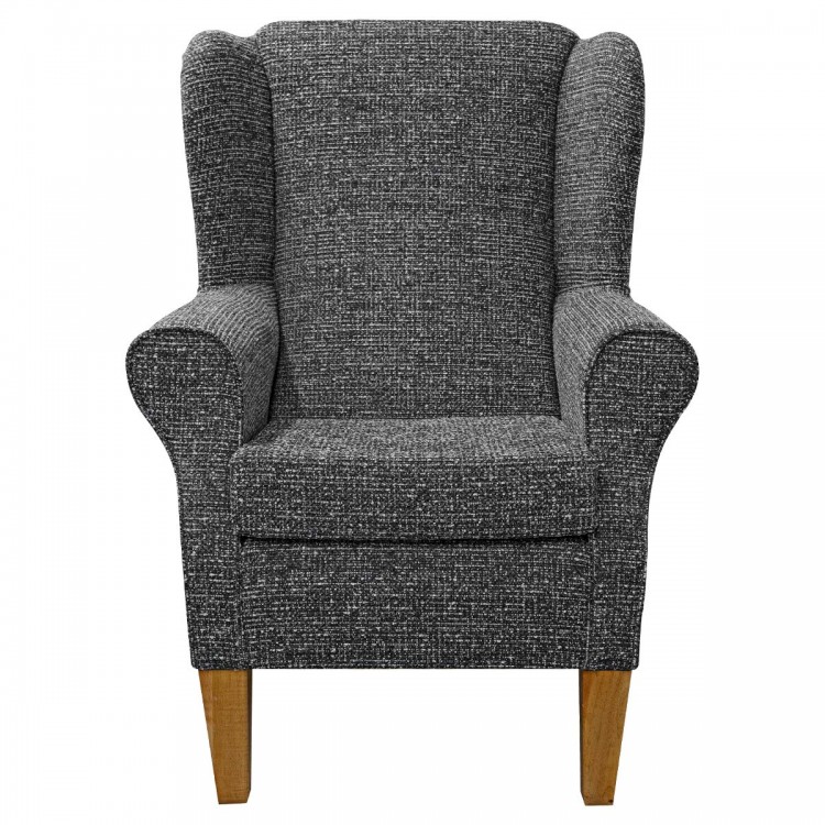 grey boucle arm chair