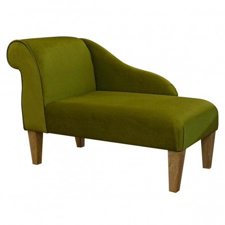 41" Mini Chaise Longue in Malta Grass Deluxe Velvet Fabric