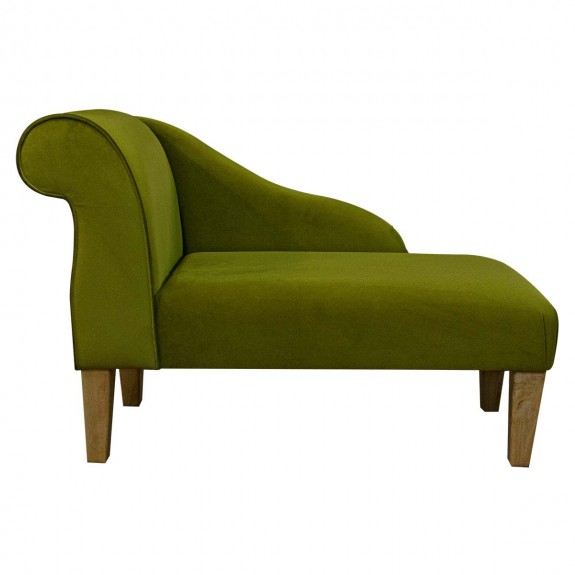 41" Mini Chaise Longue in Malta Grass Deluxe Velvet Fabric