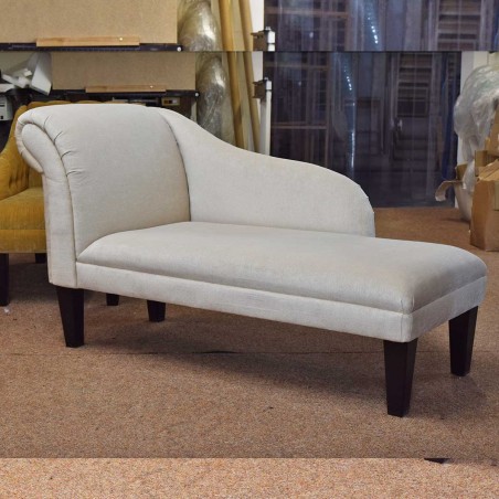 CLEARANCE 52" Medium Chaise Longue in Presto Cream Chenille Fabric