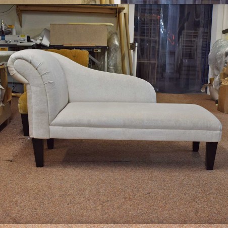 CLEARANCE 52" Medium Chaise Longue in Presto Cream Chenille Fabric