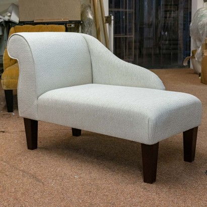 CLEARANCE 41" Mini Chaise Longue in Kenton Ivory Fabric