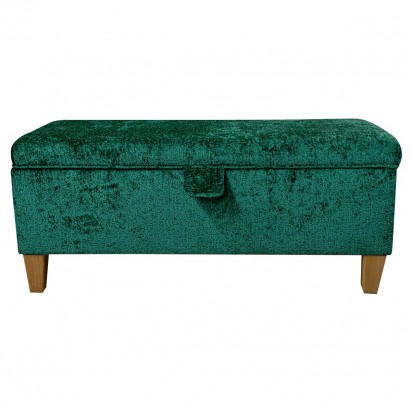 Storage Bench Stool in an Oslo Jasper Supersoft Plush Upholstery Fabric