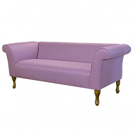 Compact 3 Seater Sofa in Tweed Fuchsia Traditional Fabric