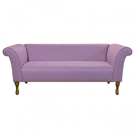 Compact 3 Seater Sofa in Tweed Fuchsia Traditional Fabric