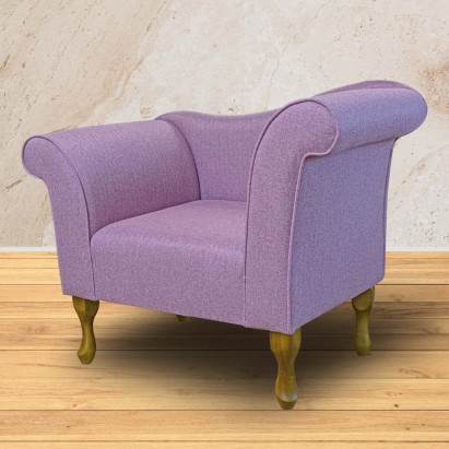 Designer Chaise Chair in Tweed Fuchsia Traditional...