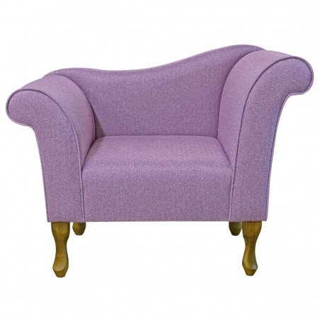 Designer Chaise Chair in Tweed Fuchsia Traditional Fabric