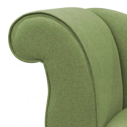 52" Medium Modern Chaise Longue in Sonata Sage Wool Look Fabric