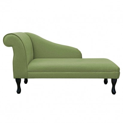 52" Medium Modern Chaise Longue in Sonata Sage Wool Look Fabric