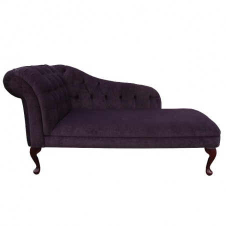 56" Medium Buttoned Chaise Longue in a Pimlico Heather Purple Fabric