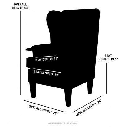 grey orthopedic armchair dimensions