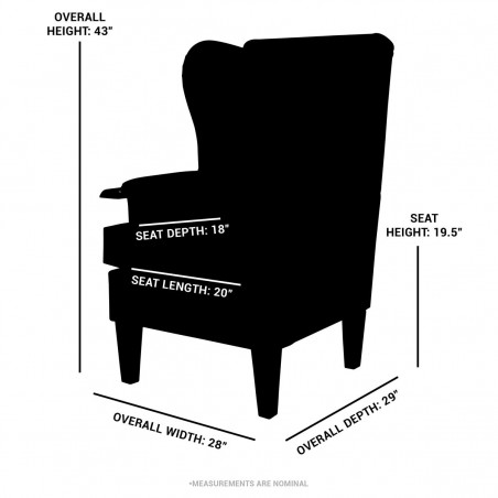 Orthopaedic Armchair in a Matuu Grey Weave Fabric Dimensions