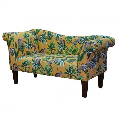 Designer Chaise Sofa in Monkey Ochre Tropical 100%...