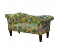 Designer Chaise Sofa in Monkey Ochre Tropical 100% Cotton Fabric