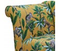 Designer Chaise Sofa in Monkey Ochre Tropical 100% Cotton Fabric