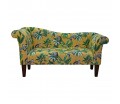 Designer Chaise Sofa in Monkey Ochre Tropical 100% Cotton Fabric