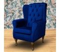 Standard Wingback Fireside Chair in Monaco Royal Blue Supersoft Velvet Fabric