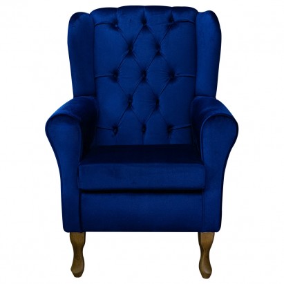 royal blue velvet armchair