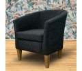 LUXE Designer Tub Chair in Aqua Clean Tenby Charcoal Fabric