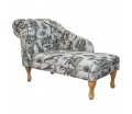 45" Medium Chaise Longue in Safari Wildlife Cotton-Linen Fabric