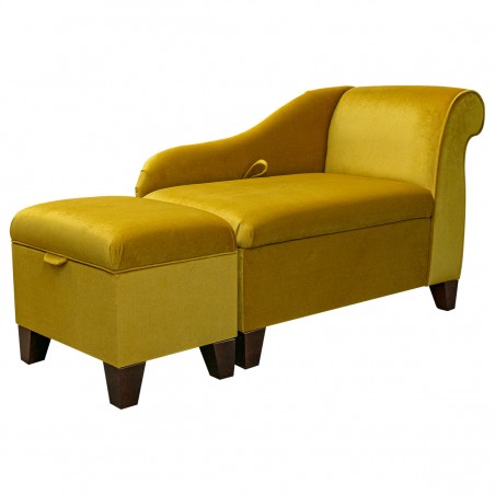 Extension Ottoman in Malta Gold Luxury Velvet Fabric